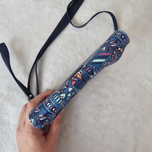 Sakroots Peacock Blue Floral Canvas Coated Smartphone Wallet Crossbody Bag - Picture 8 of 15